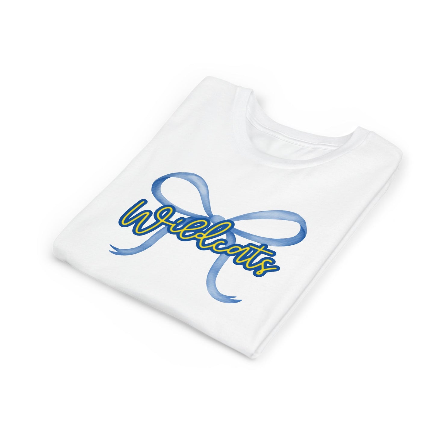Youth Wildcat Tee with Bow Design, Cool Shirt for Wildcats Fans, Perfect for School Events, Birthdays, Sports, and Everyday Wear